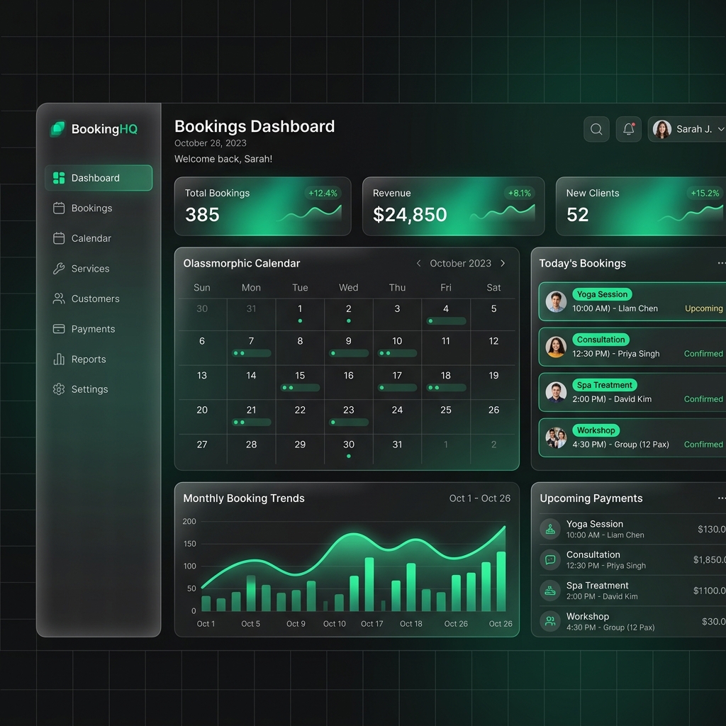 MyBookingPro Dashboard Interface